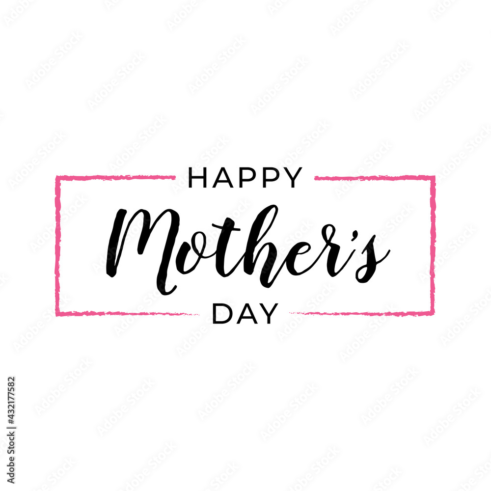 Happy Mother`s Day elegant lettering banner. Calligraphy vector text for Mother's Day. Best mom ever greeting card