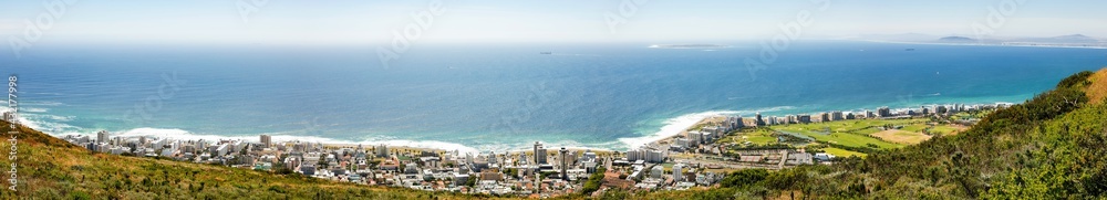Elevated Panoramic view of Sea Point and parts of Green Point Cape Town South Africa