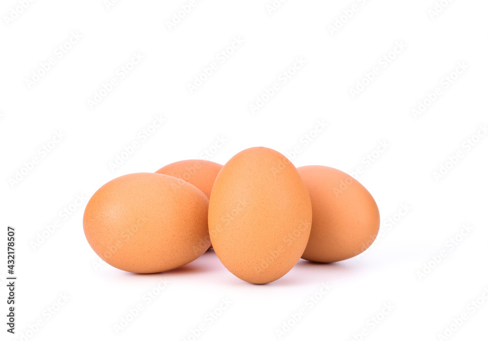 Fresh eggs from organic farms Isolated on white background Fresh eggs from organic farms Isolated on white background