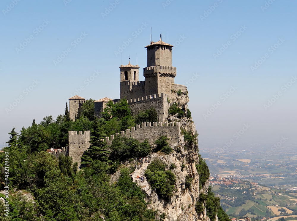 Guaita Fortress (La Rocca) on Mount Titano. Republic of San Marino