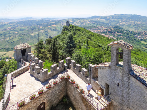 View from the fortress of La Cesta to the Montale tower or Terza-Torre. Republic of San Marino photo