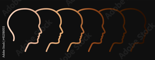 Multethnic Racial Diversity People Illustration. Simple Illustration Showing Racially Diverse Group of Multi Ethnic People. Anti-Racism and Pro Diversity Vector Banner Illustration