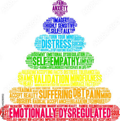 Emotionally Dysregulated Word Cloud on a white background. 