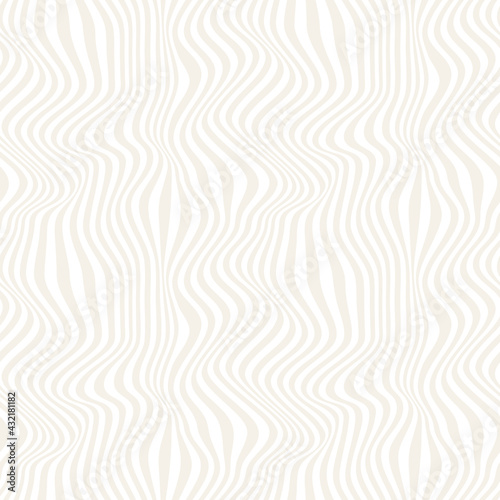 Vector seamless pattern. Abstract striped texture with layered effect. Creative background with beige stripes. Decorative design with wavy stains. Can be used as swatch for illustrator.