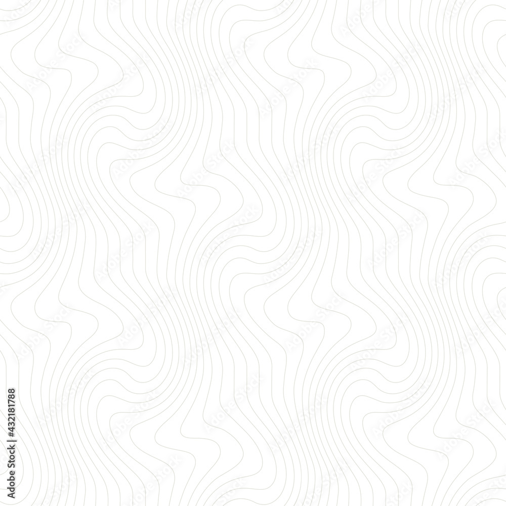 Vector seamless pattern. Subtle monochrome linear texture. Creative background with thin wavy stripes. Decorative design with distortion effect. Can be used as swatch for illustrator