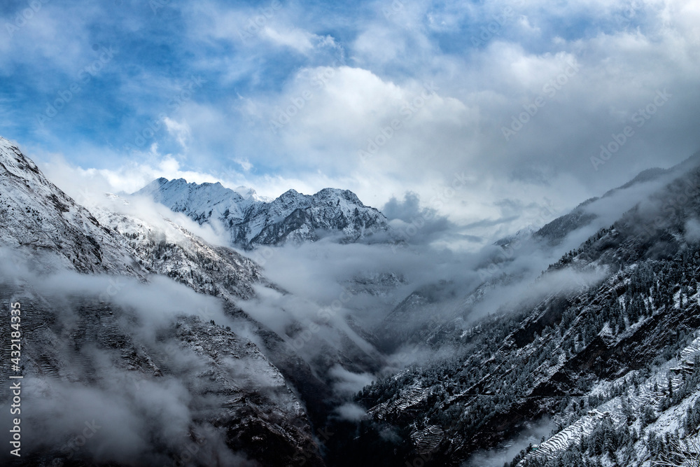 Snow mountains, Himalayas