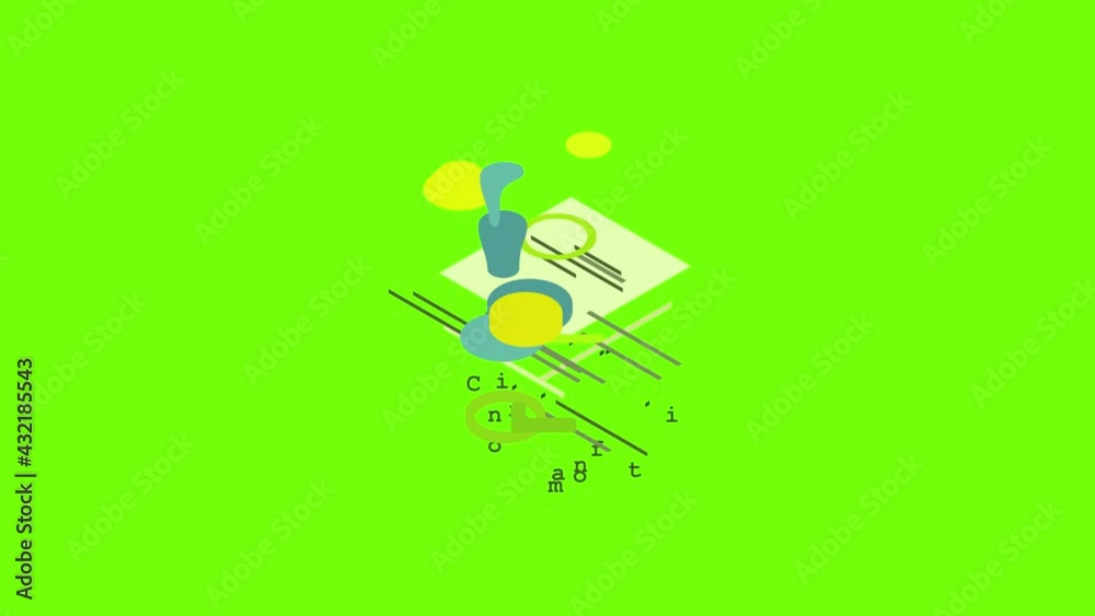 Confirmation icon animation cartoon object on green screen background Confirmation icon animation cartoon object on green screen background