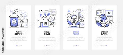 Environmental conservation - modern line design style web banners