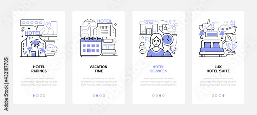 Traveling and tourism - modern line design style web banners