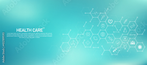 Geometric hexagon background Medical concept with vector icon
