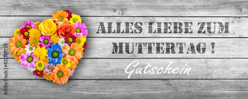 Alles Liebe zum Muttertag und Gutschein photo