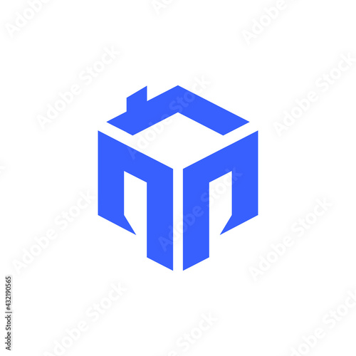 MP clever hexagon logo initial design