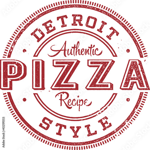 Detroit Style Pizza Menu Stamp