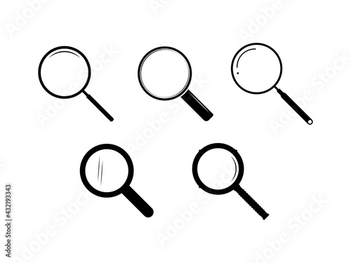 Search SVG icons Set.  Magnifying glass Set.