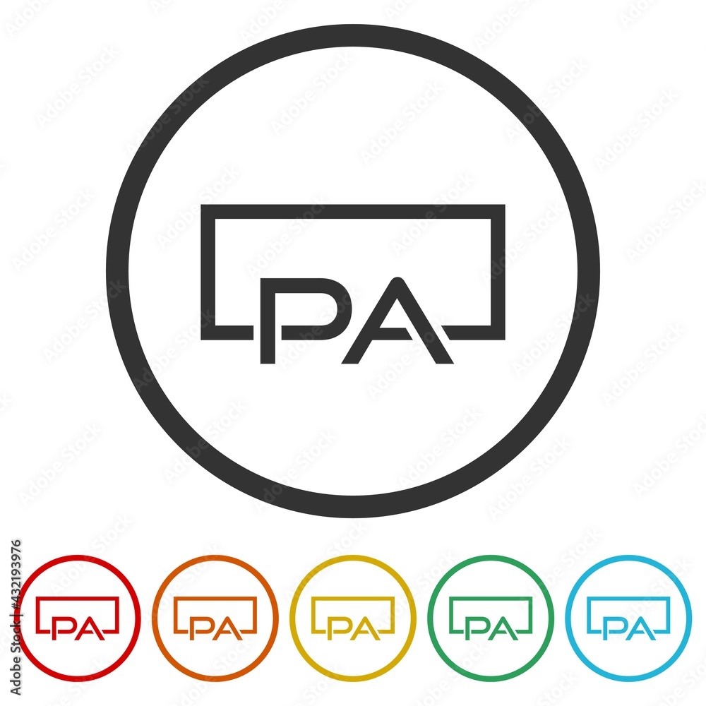 Letter PA logo Design color set Letter PA logo Design color set