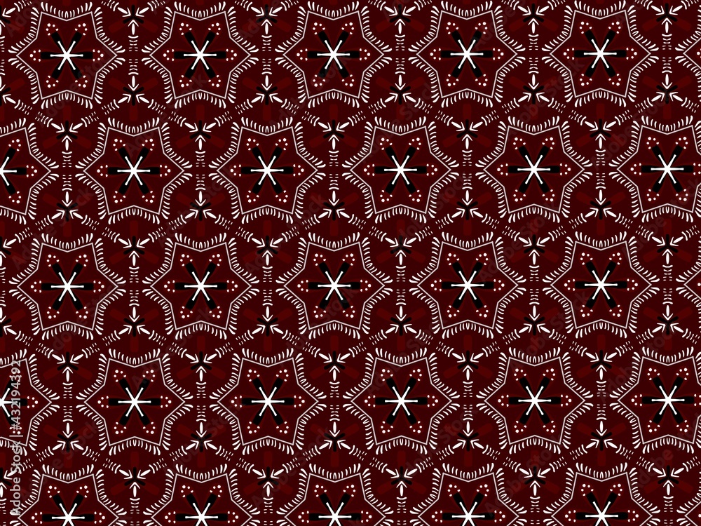 Maroon ajrak block print abstract geometric block pattern for textile ...