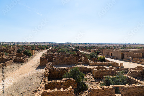 view of haunted village of kuldhara,jaisalmer.