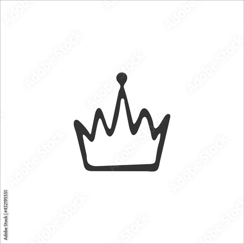 Hand-drawn  Crown isolated on white background. A symbol of power and government. Religion and Christianity. God is the King over kings! Vector illustration