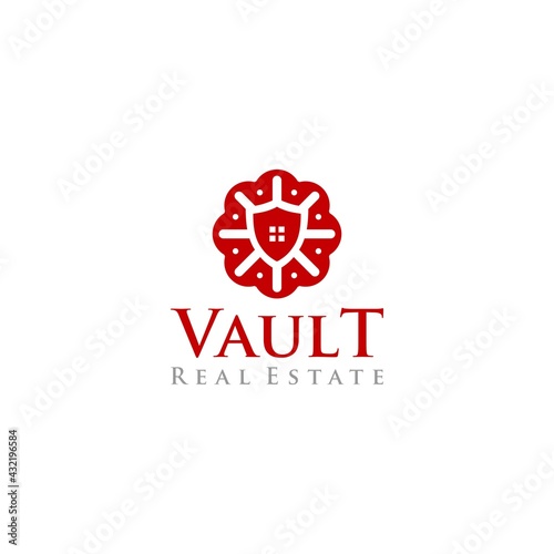 Vault Shield Logo Design Vector