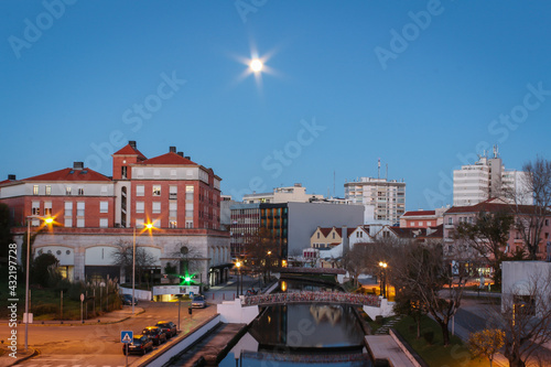 Canvas Print Urban landscape, partial view of tourist spots in the region within the city of Aveiro, District of Aveiro Portugal