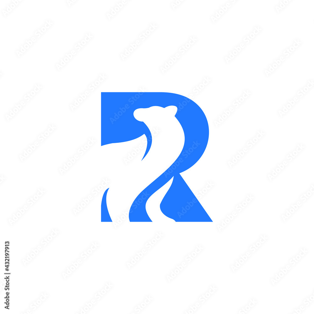 bear letter R logo vector bear letter R logo vector