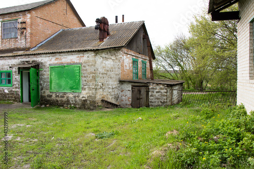 In rural areas, a universal building made of bricks oil mill grain slaughterhouse slaughterhouse Ukraine