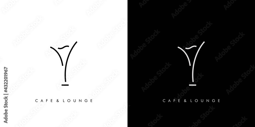 Modern and elegant bar and lounge logo design - obrazy, fototapety, plakaty 