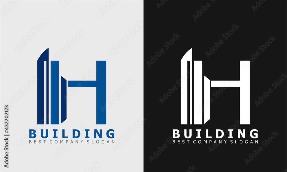  letter H building vector logo