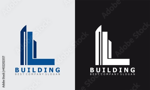 letter L building vector logo