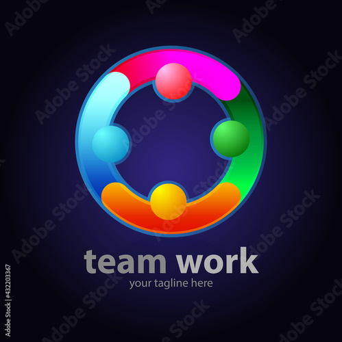 Vector abstract, modification Team work symbol