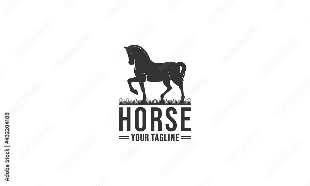 horse logo in white background