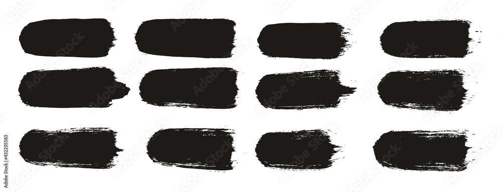 Round Brush Thick Straight Lines Artist Brush High Detail Abstract Vector Background Set Round Brush Thick Straight Lines Artist Brush High Detail Abstract Vector Background Set