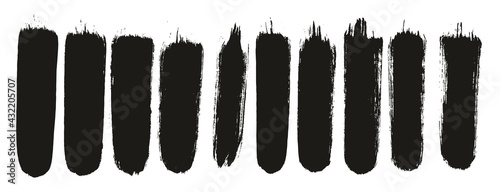 Round Brush Thick Straight Lines Artist Brush High Detail Abstract Vector Background Set 