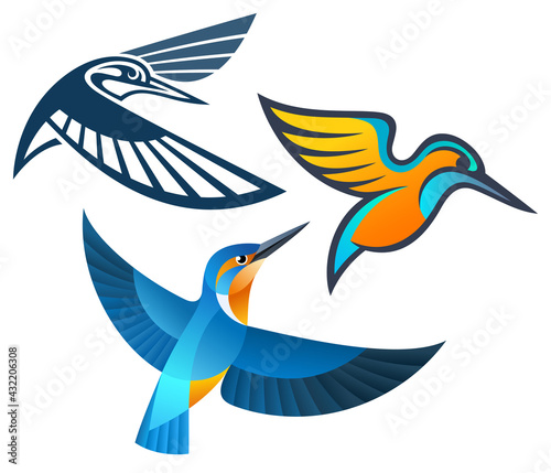 Stylized Kingfishers