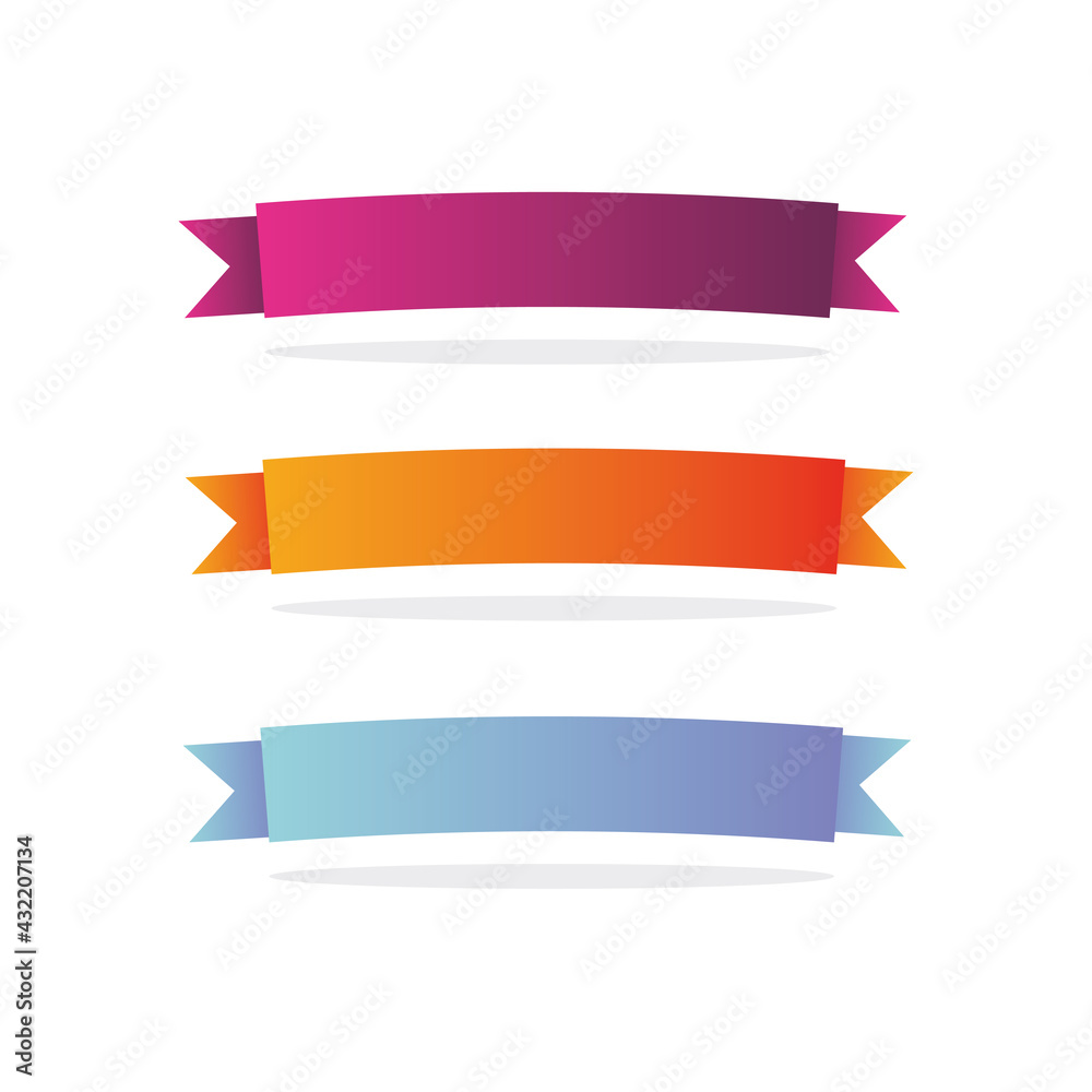 set of colorful ribbons