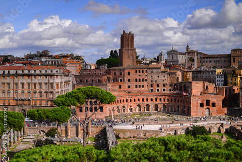 View from the Campidoglio to the Imperial forum (Fori Imperiali) and the Monti district, Rome, Italy	
 photo