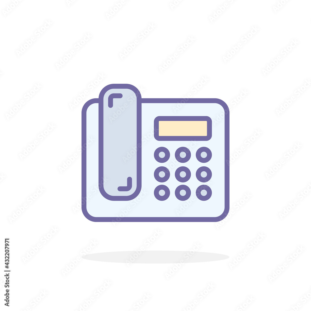 Phone icon in filled outline style. Phone icon in filled outline style.
