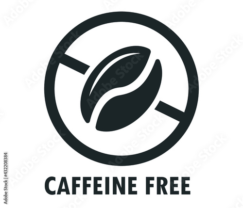 Caffeine free icon sign. Isolated coffee beans vector design.
