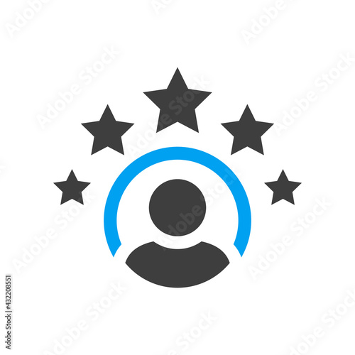 Employee experience vector icon. 5 star satisfaction rating vector icon. Rating icon. 5 star work experience symbol