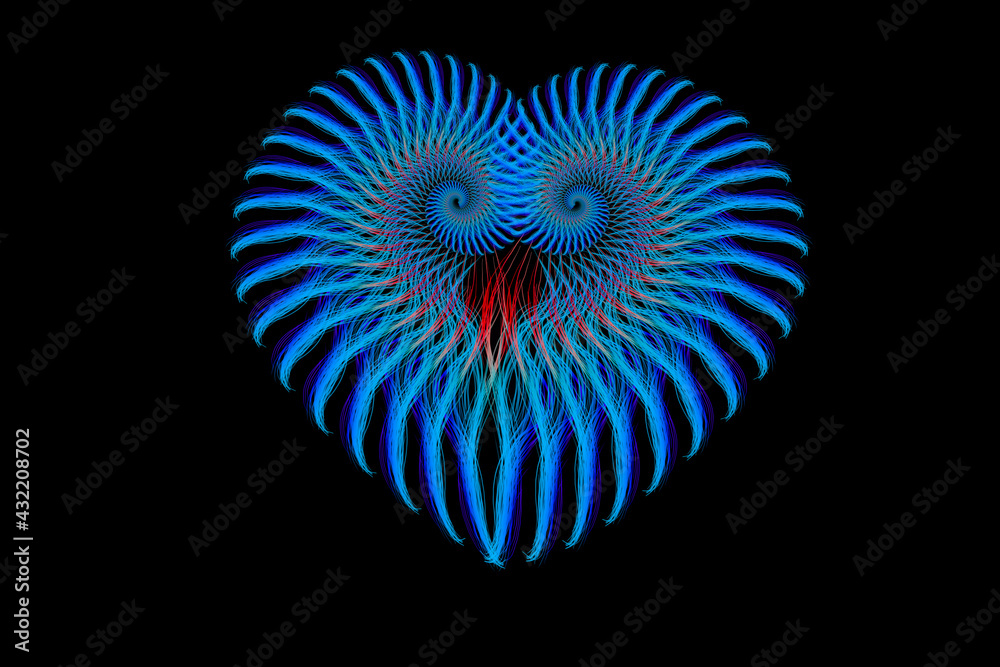 Fractal, modern structure, for use in technology, medicine, science or as a graphic element in the digital world Fractal, modern structure, for use in technology, medicine, science or as a graphic element in the digital world