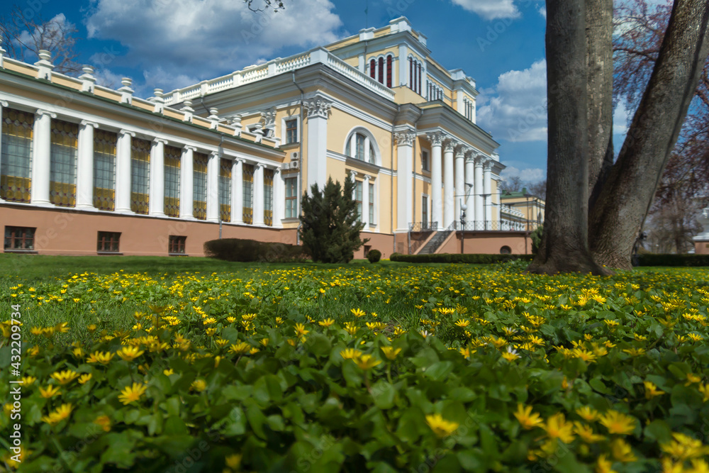 Palace of the Rumyantsevs and Paskevichs. Gomel palace and park ensemble in winter named after Lunacharsky. Gomel. Belarus. Spring in the Gomel park. Museum. Sights of Gomel.