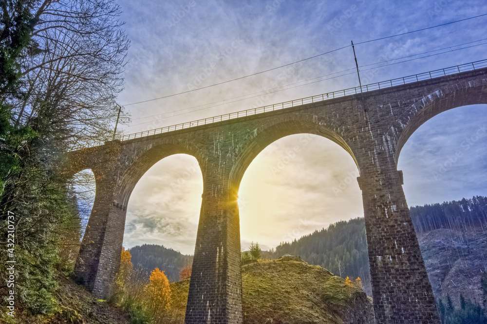 Ravenna Bridge, completed in 1885, a 58 metre high and 225 metre long railway viaduct in the Black Forest, Southwest Germany