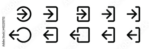Login and logout icon, Sign In and Sign Out icon vector.
