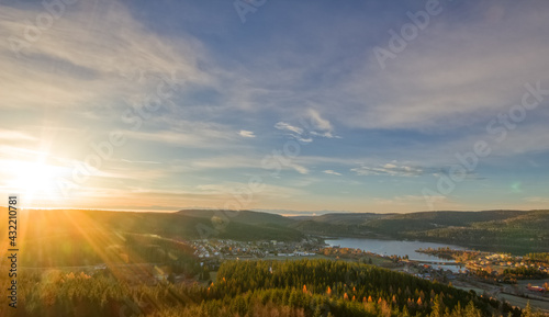 City of Schluchsee in Autumn  an health resort in the Black Forest  Southwest Germany