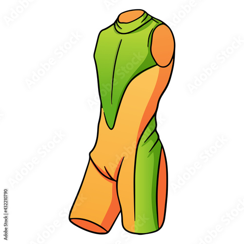 Summer items wetsuit for men for swimming yellow with green in cartoon style