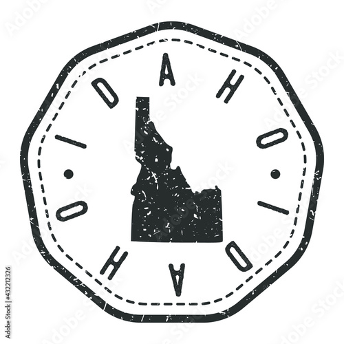 Idaho, USA Map Stamp Retro Postmark. Silhouette Postal Passport. Seal Round Vector Icon. Badge Vintage Postage Design.