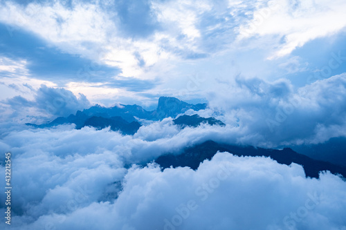 Mountains covered in storm clouds  Dolomitis