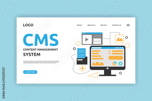 Content management system landing page template