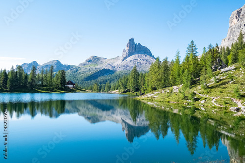 Picture perfect reflection in the Italian Dolomites