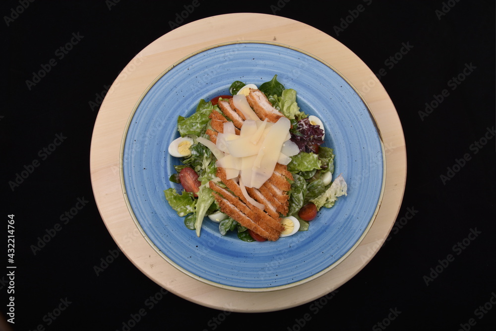 salad with tomatoes, smoked ham,cheese and mayonnaise salad with tomatoes, smoked ham,cheese and mayonnaise